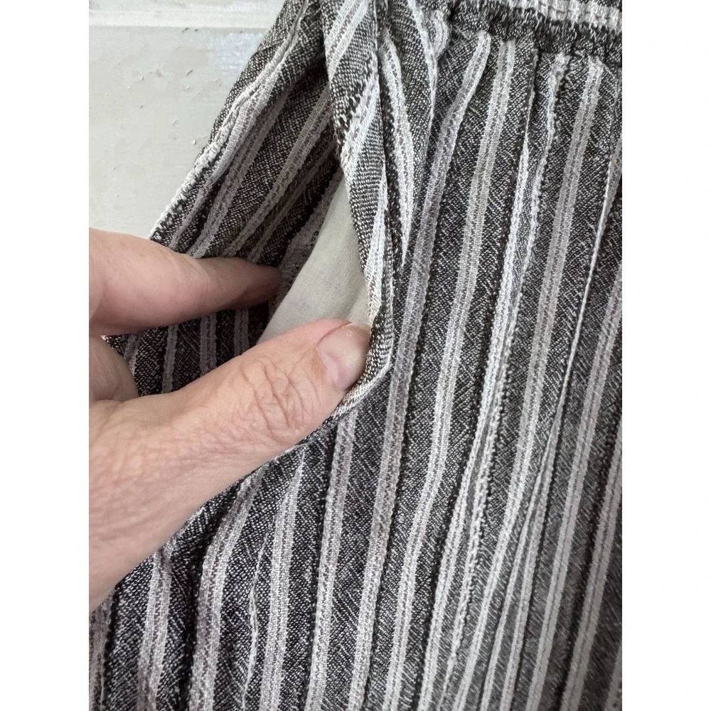BDG Urban Outfitters Baggy High Waist Crop Lagenlook Pants S Gray Stripe Cargo